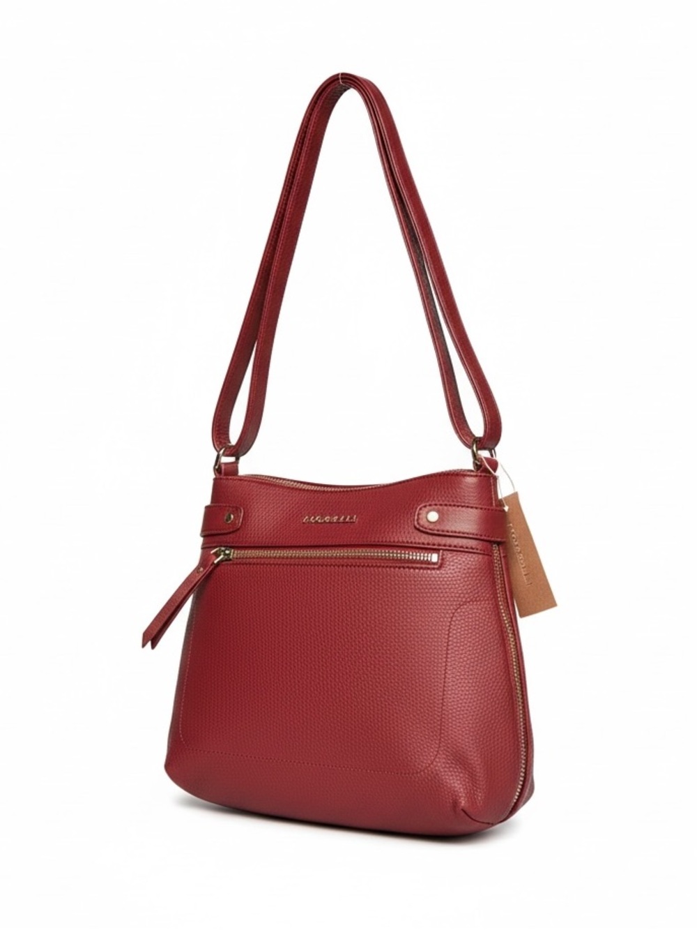 Fiorelli Lila Textured Red Crossbody Bag with Front Zip Pocket